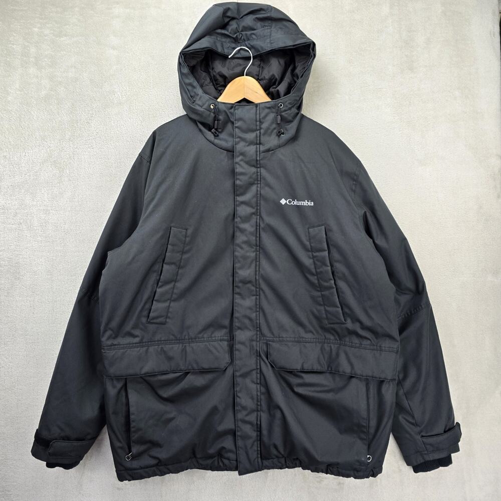Columbia Penns Creek II Parka Coat Mens XL Black Omni-Heat (No Faux Fur Trim)
